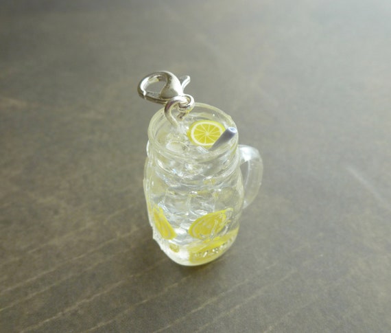 lemon water charm/summer jewelry/handmade charm