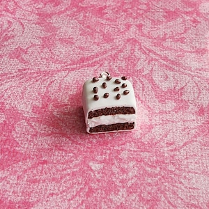 Chocolate Chips Cake Charm Miniature Food Jewelry Polymer Clay Charms Handmade Jewelry Food Charms