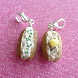 potato charm,miniature food jewelry,handmade jewelry,polymer clay charms,food charms