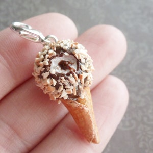 Ice Cream Cone Charm Miniature Food Jewelry Polymer Clay Ice Cream Handmade Charms image 4