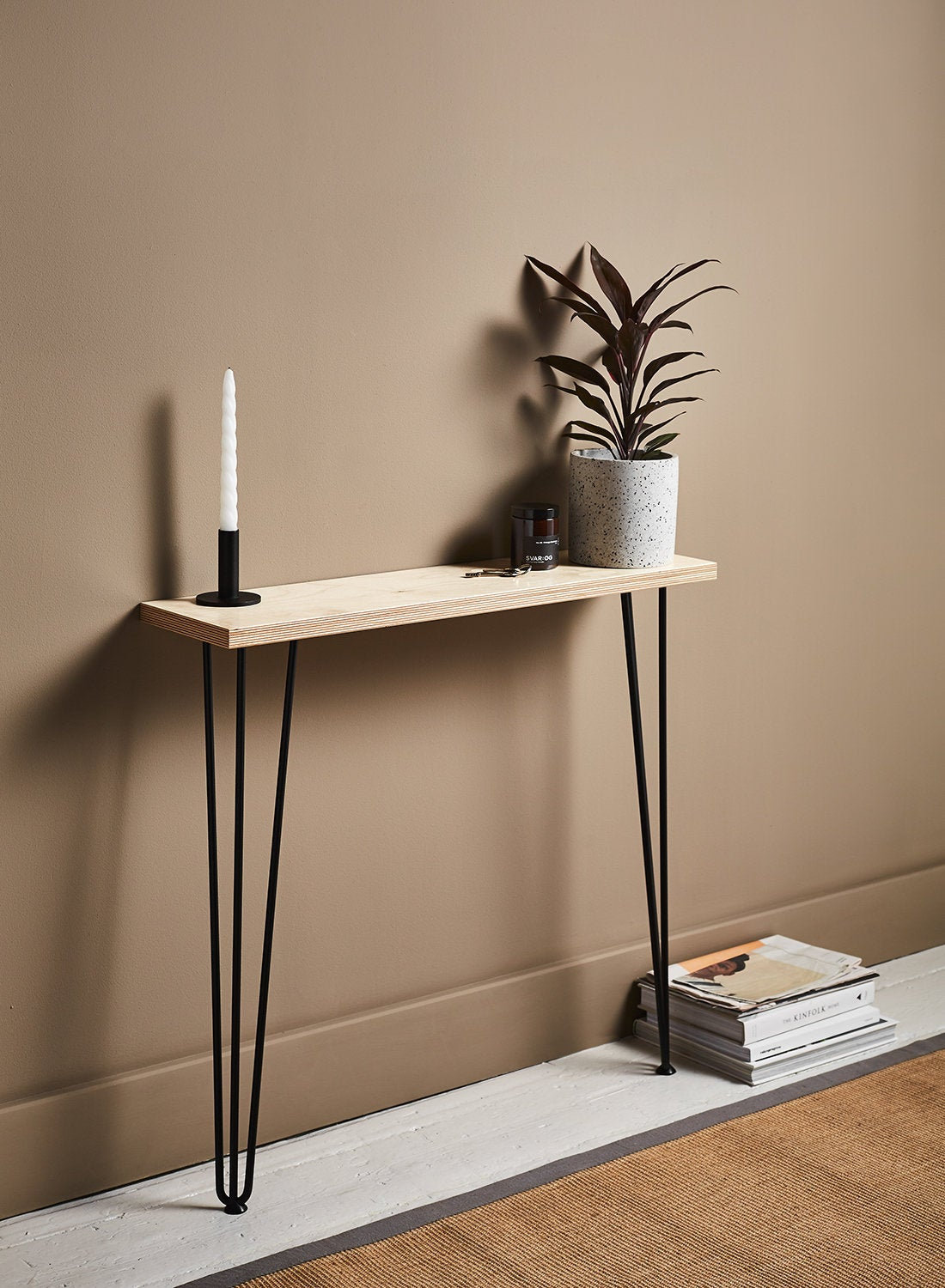 Narrow Console Table With Hairpin Legs Hallway Console Table Etsy UK