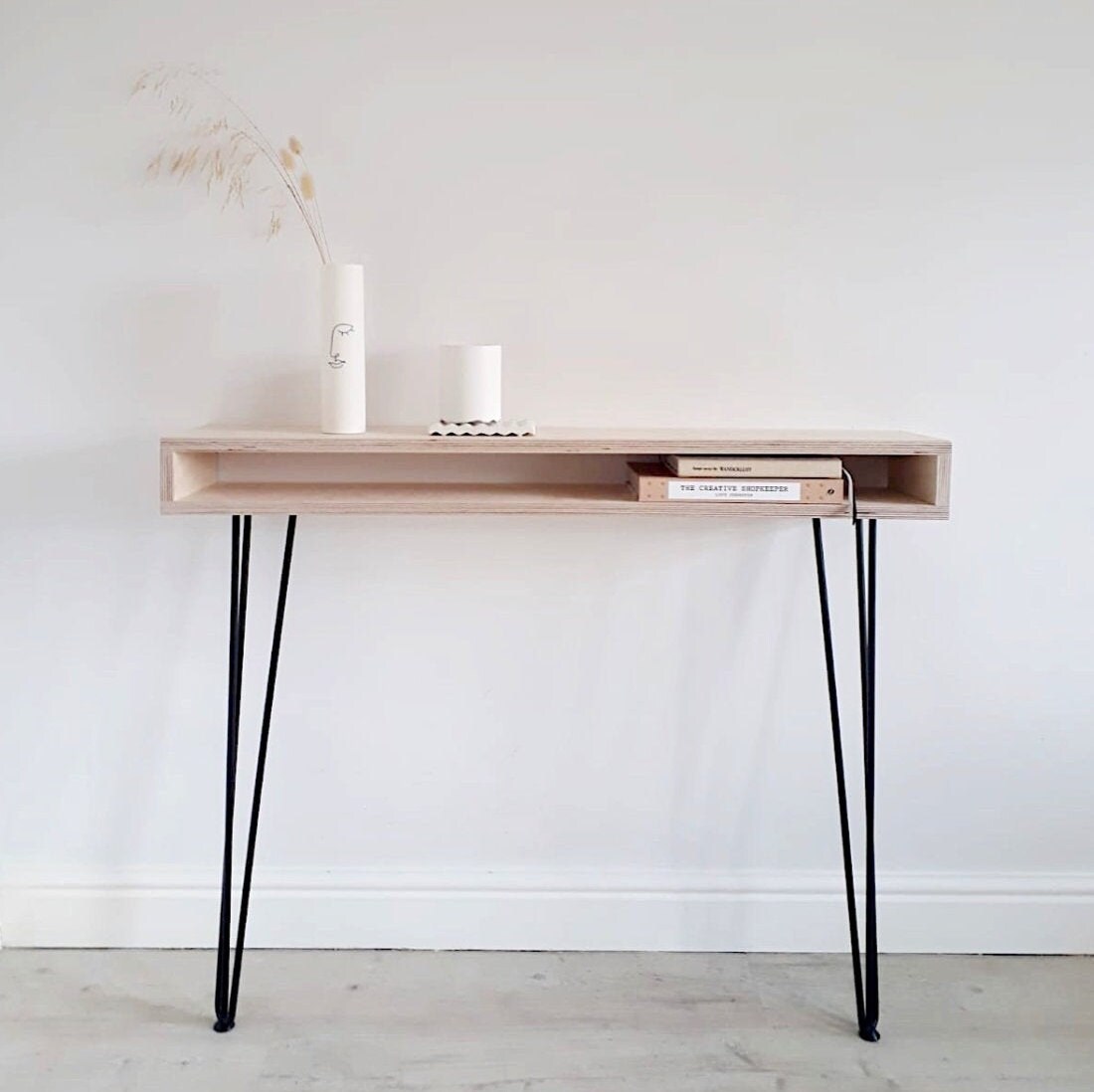 Console Table With Storage and Black Hairpin Legs Console Etsy UK