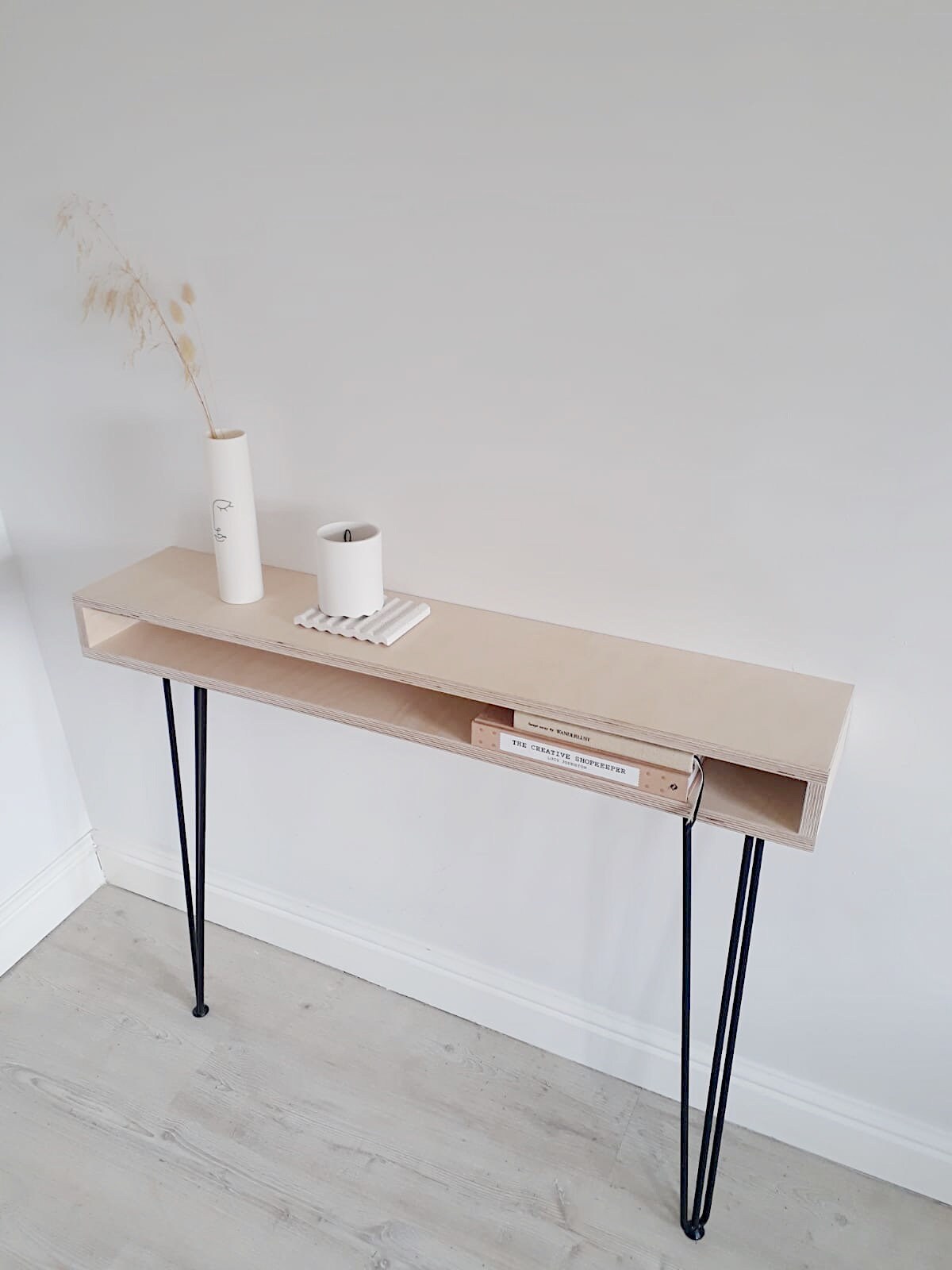 Console Table With Storage and Black Hairpin Legs Console Etsy UK