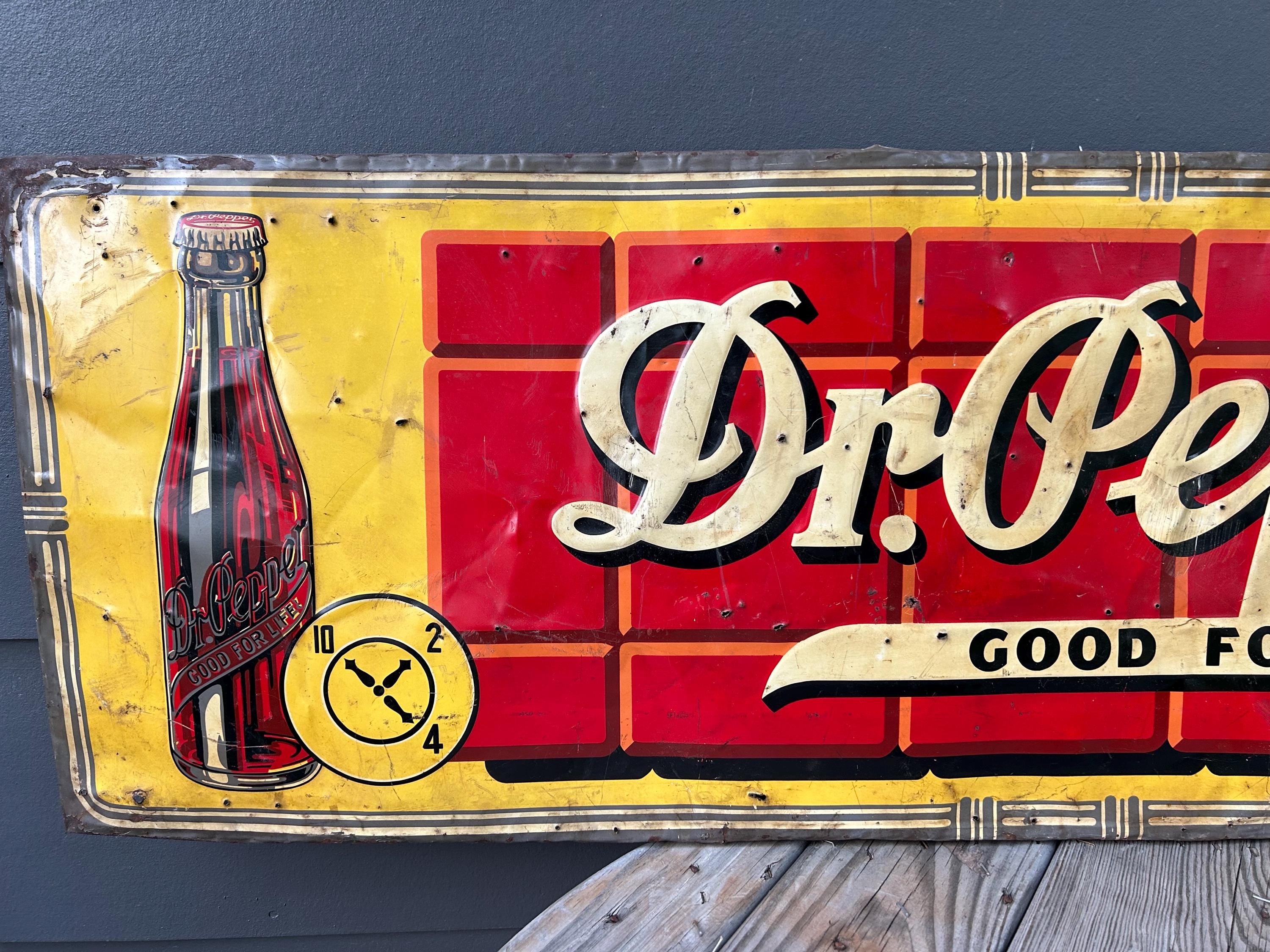 Vintage 1939 Dr Pepper Sign Metal Rustic 18” X 54” - Etsy