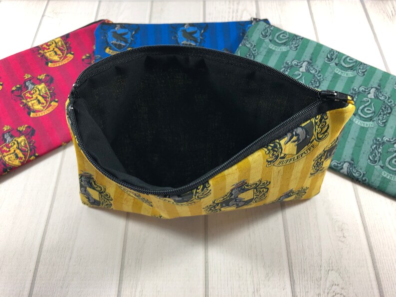 Hufflepuff Harry Potter House Crest large zipper pouch