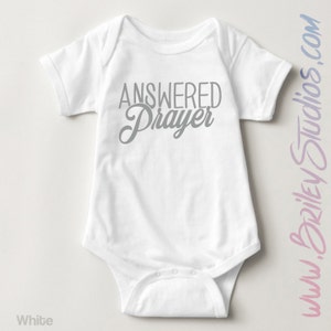 Answered Prayer Newborn Baby Onesie®, Pregnancy Announcement, Personalized Baby Shower Gift, Bible Verse, Gender Neutral, Baptism, Reveal