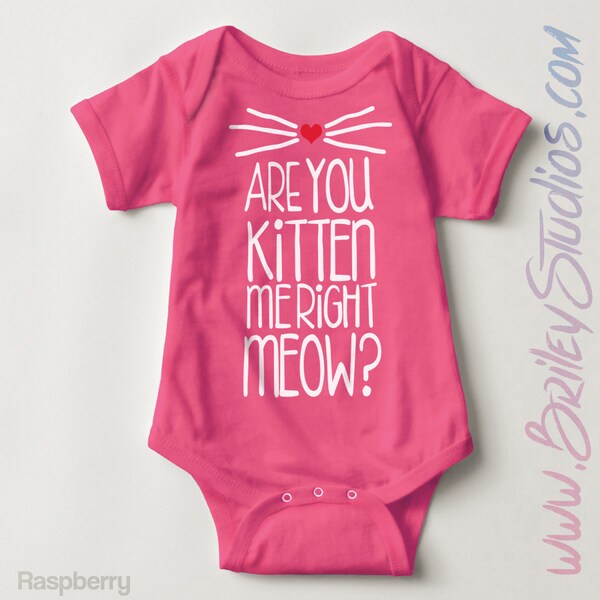 Are You Kitten Me Right Meow? Newborn Baby Outfit, Funny Cat Shirt, cat lovers, Gender Neutral Infant Clothes, Personalized Baby Shower Gift