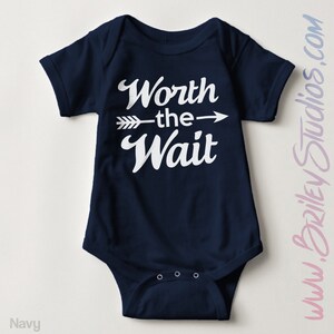 Worth the Wait Newborn Baby One Piece, Birth Announcement, Coming Home Outfit, Personalized Baby Shower Gift, Gender Neutral Infant Clothing