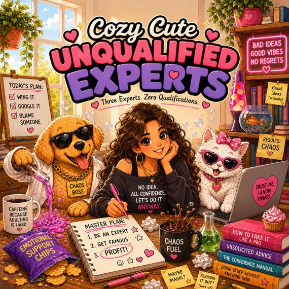 Unqualified Experts Coloring Book | Funny Girl, Puppy, Kitty Adventures (Digital Download)