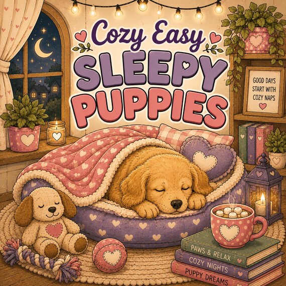 Cozy Sleepy Puppies Coloring Book | 40 Relaxing Dog Pages (PDF Download)