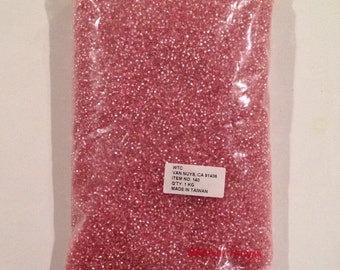 Glass Seed Beads-Lots of Quantity and Colors Pink, Red, Blue, Green and Silver. 8/0 Size 2lb Bags, Bulk Seed Beads