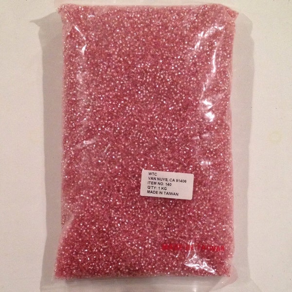 Glass Seed Beads-Lots of Quantity and Colors Pink, Red, Blue, Green and Silver. 8/0 Size 2lb Bags, Bulk Seed Beads