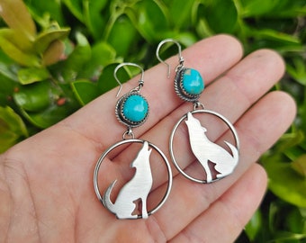 Howling Wolf and King Manassa Turquoise Earrings