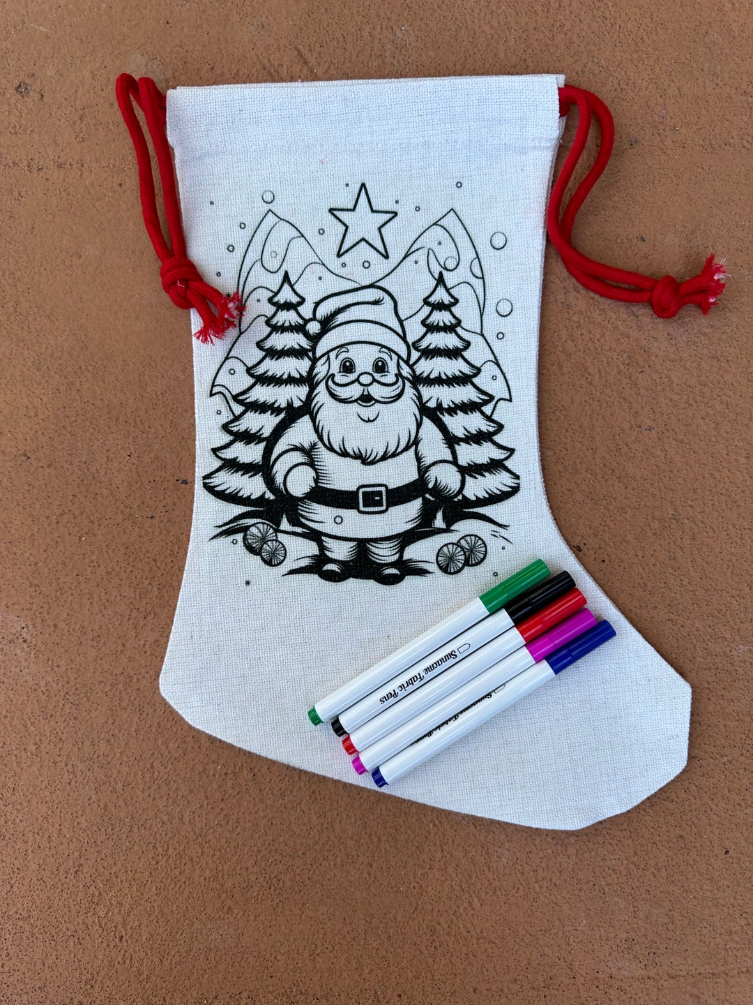 Color Your Own Stocking, Custom Stocking, Christmas Stocking, Holiday ...