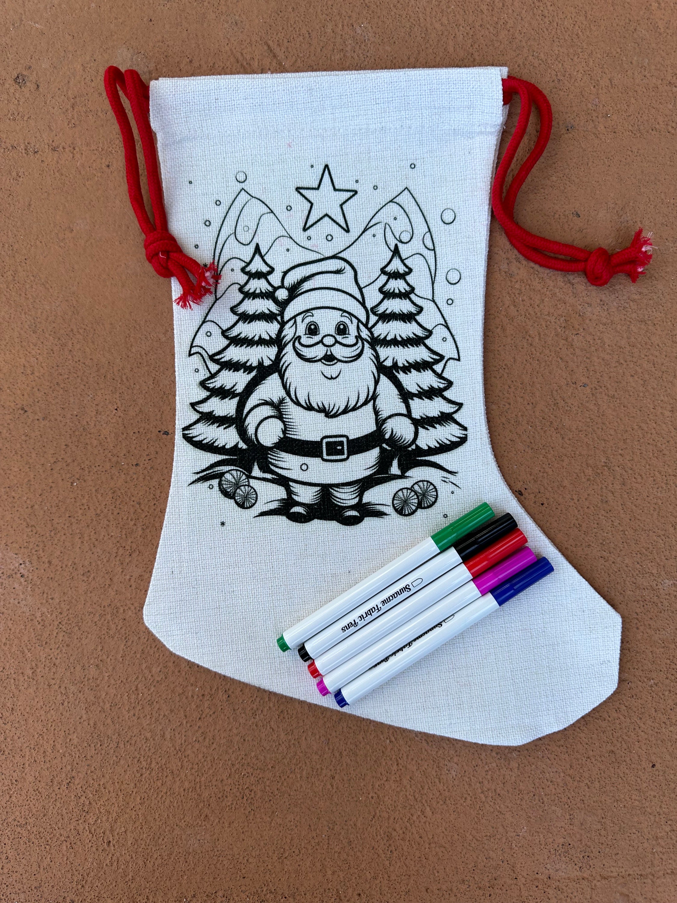 Color Your Own Stocking, Custom Stocking, Christmas Stocking, Holiday ...