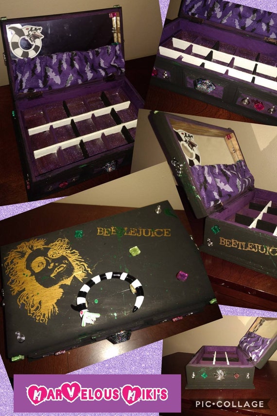 Beetlejuice Inspired Wooden Jewelry Boxupcycled With Etsy