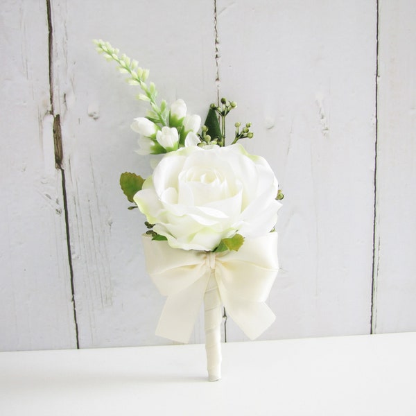 White Rose Corsage, White Rose Boutonnieres, Rose Corsage, Wedding Boutonniere, Rose Wedding