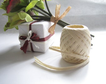 2 Rolls (30 meter) Paper Rope, Creamy Yellow, Raffia Rope, Paper Ribbon, Straw Rope, Paper String, Packing Rope, Gift Wrap, Wedding Decor
