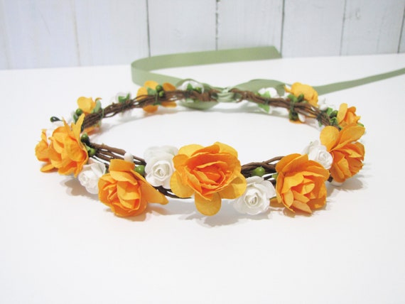 orange flower headband