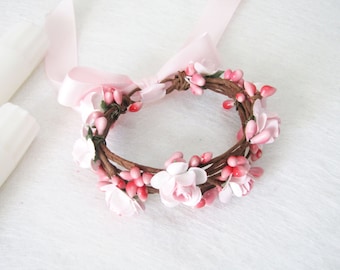 Light Pink Rose Bracelet, Rose Wrist Corsage, Bridesmaid Wrist Corsage, Wedding Bracelet, Wedding Bangle, Wedding Accessories