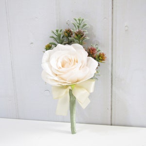 Champagne Rose Boutonnieres, Champagne Rose Corsage, Champagne Boutonniere, Champagne Buttonhole, Wedding Boutonniere, Rose Wedding image 1