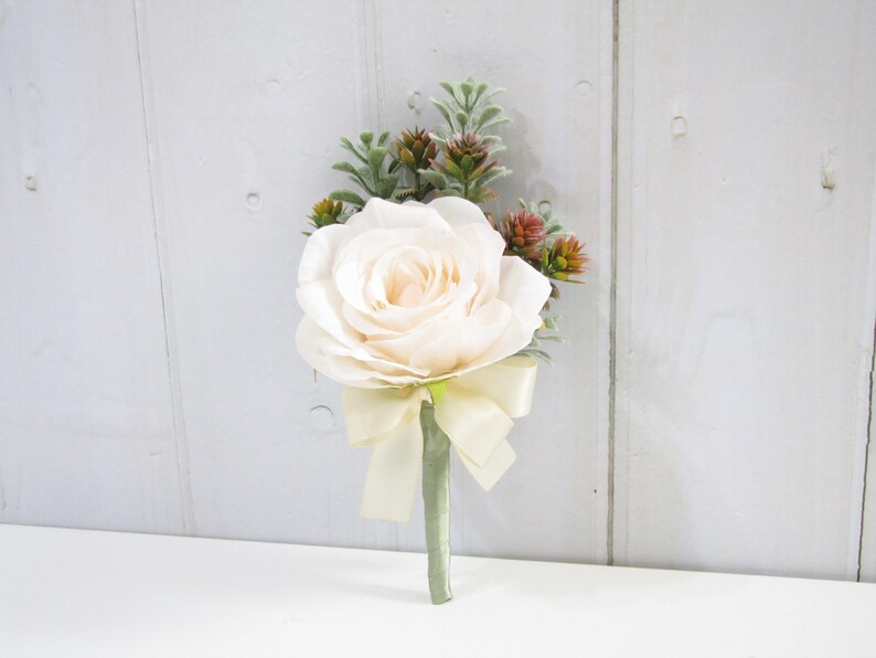 Champagne Rose Boutonnieres, Champagne Rose Corsage, Champagne Boutonniere, Champagne Buttonhole, Wedding Boutonniere, Rose Wedding image 1