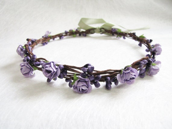 purple floral headpiece