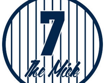 Mickey Mantle sticker New York Yankees number decal The Mick   FREE SHIPPING