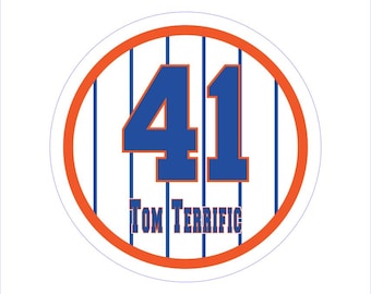 Tom Seaver NY Mets Decal: Tom Terrific #41 Vinyl Sticker