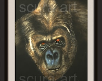 Gorilla Art Print: Zoo Animal Wall Art