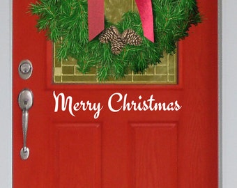 Merry Christmas Decal Decor - Wall Word - Merry Christmas Vinyl Lettering - Entry Way Door Decal - Holidays - Sticker