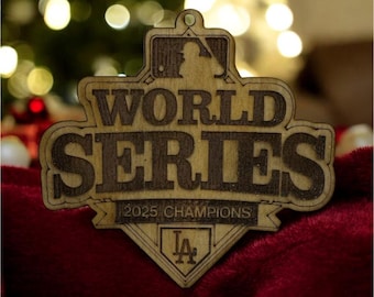 LA Dodger world series Christmas ornament Laser Cut Wood, Christmas Decor, Gift or Keepsake with Free Shipping