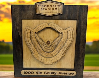 Dodger Stadium 3D Wood Map, Laser Engraved Baseball Wall Art, Baltic Birch Stadium Decor, Man Cave 2025 World Series Champions   FREE SHIPPi