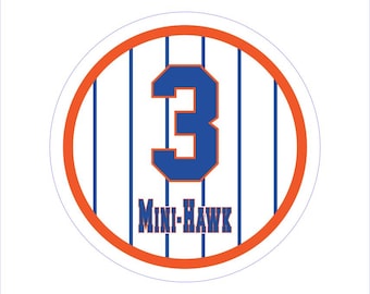 Bud Harrelson NY Mets Sticker: Mini Hawk Number 3 Decal