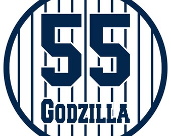 Hideki Matsui Yankees Decal: Godzilla #55 Vinyl Sticker
