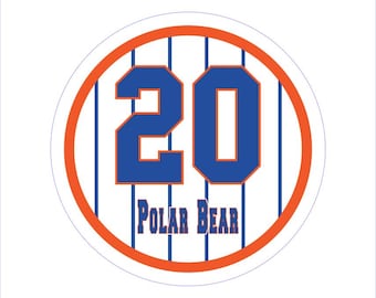 Pete Alonso Vinyl Decal: NY Mets Polar Bear #20