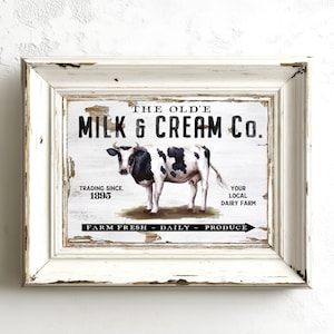 Rustic Farmhouse Sign with Cow (8x10)