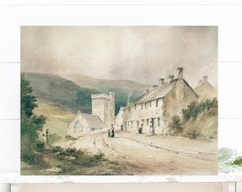 French Cottage Painting Print, Printed and Shipped