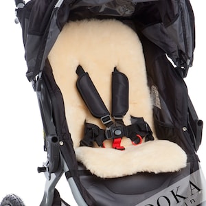 Naturally Sheepskins Pram Insert Made Of Lambskin, Merino Sheepskin Seat Cover, Underlay, 75 Cm X 30 Cm, Universal Size, Breathable, Temperature- Regulating, Easy Care, Natural Colour