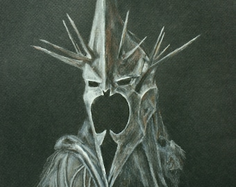Witch King / Nazgul print of colored pencil drawing