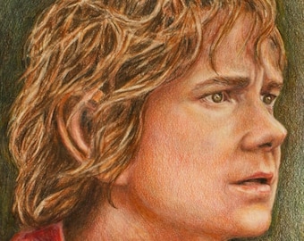 Martin Freeman/ Bilbo Baggins Print of colored pencil drawing