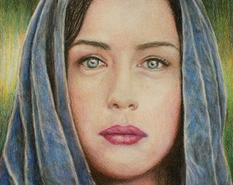 Arwen / Liv Tyler Print of colored pencil drawing