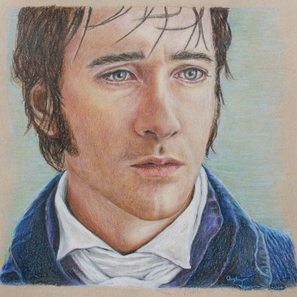 Mr. Darcy / Matthew MacFadyen Print of colored pencil drawing