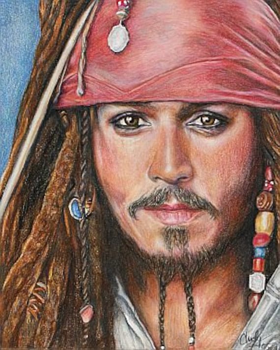Captain Jack Sparrow / Johnny Depp Print of Colored Pencil - Etsy