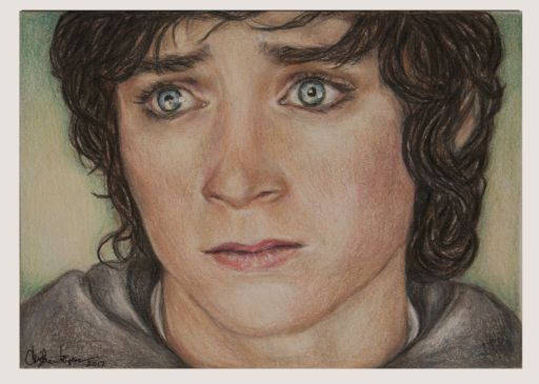 Elijah Wood / Frodo Baggins Print of Colored Pencil Drawing Etsy