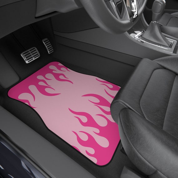 Pink Flames Car Floor Mats set of 2 or 4, Girl Car Accessories