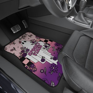 Spooky Vibes Car Mats set of 2 or 4, Girl Car Accessories, Pink