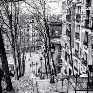 Famous Rue Foyatier Stairs, Black and White Paris, Paris Wall Decor, Paris Print, Paris Photography, Paris Wall Art, Paris Art Print,