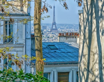 Impresión fotográfica de la Torre Eiffel: Arte mural parisino, Mañana en París