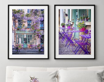 Au Vieux Paris, Paris Print Set of 2, Paris Prints, Paris Pictures, Paris Decor, Sidewalk Café Paris, Paris Wall Art, Paris Photography